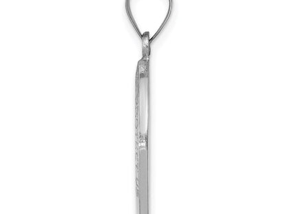 14K white gold st christopher pendant, alternate view