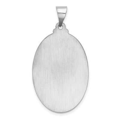 14K White Gold Polished/Satin St Christopher Medal Hollow Pendant, 37 x 21mm