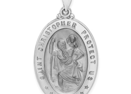 14K white gold st christopher pendant