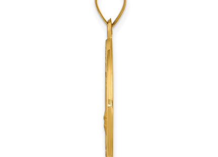 14k Polished and Satin St Florian Medal Hollow Pendant (Style XR1319)