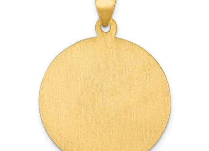 14k Polished and Satin St Florian Medal Hollow Pendant (Style XR1319)