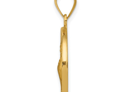 14k Polished and Satin St Francis of Assisi Medal Hollow Pendant (Style XR1326)