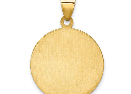 14k Polished and Satin St Francis of Assisi Medal Hollow Pendant (Style XR1326)