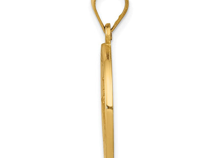 14k Polished and Satin St George Medal Hollow Pendant (Style XR1329)
