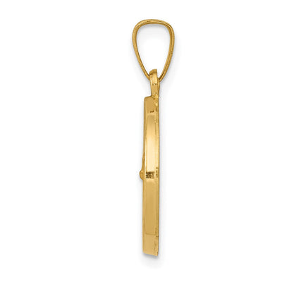 14K Polished and Satin St Gerard Medal Hollow Pendant, 22 x 15mm