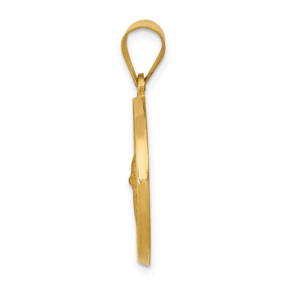 14K Polished and Satin St Gerard Medal Hollow Pendant, 26.4 x 18.5mm
