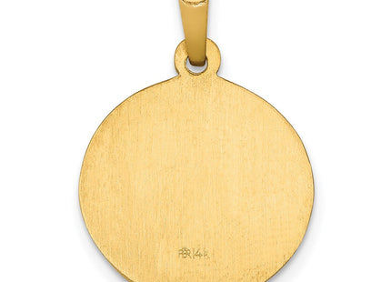 14k Polished and Satin St John Baptist Medal Hollow Pendant (Style XR1334)