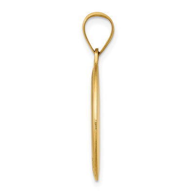 14K Polished and Satin St Joseph Medal Hollow Pendant, 26 x 13.85mm