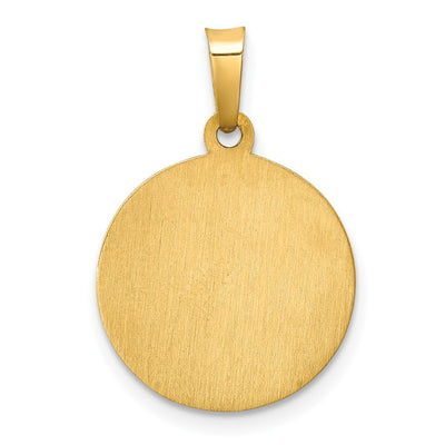 14K Polished and Satin St Jude Thaddeus Medal Hollow Pendant, 22 x 15mm