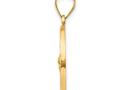 14k Polished and Satin St Jude Thaddeus Medal Hollow Pendant (Style XR1346)
