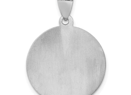 14K White Gold Polish/Satin St Jude Thaddeus Medal Hollow Pendant (Style XR1347)