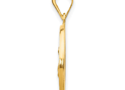 14k Polished and Satin St Lucy Medal Hollow Pendant (Style XR1354)