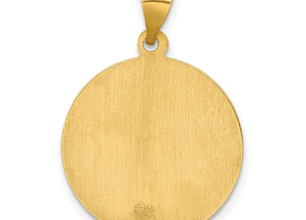 14k Polished and Satin St Lucy Medal Hollow Pendant (Style XR1354)