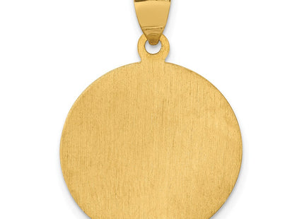 14k Polished and Satin St Luke Medal Hollow Pendant (Style XR1355)