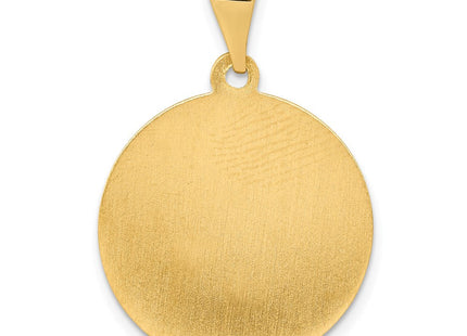 14k Polished and Satin St Matthew Medal Hollow Pendant (Style XR1360)