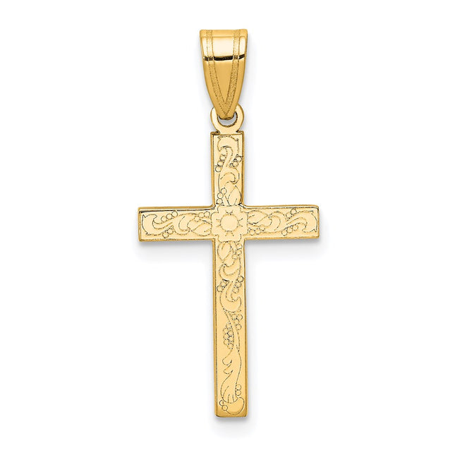 14K gold cross pendant