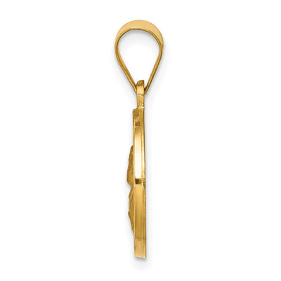 14K Polished and Satin St Paul Medal Hollow Pendant, 18 x 15mm