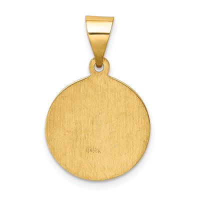 14K Polished and Satin St Paul Medal Hollow Pendant, 18 x 15mm