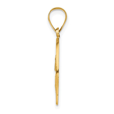 14K Polished and Satin St Paul Medal Hollow Pendant, 21 x 19mm
