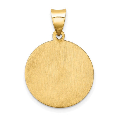 14K Polished and Satin St Paul Medal Hollow Pendant, 21 x 19mm