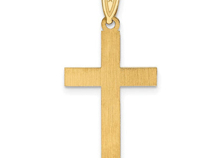 14k Etched Floral Cross Pendant (Style XR138)