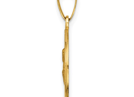 14k Polished and Satin St Peter Medal Hollow Pendant (Style XR1381)
