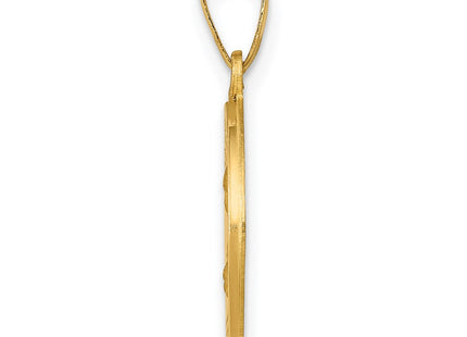 14k Polished and Satin St Theresa Medal Hollow Pendant (Style XR1384)