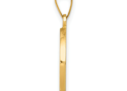 14k Polished/Satin First Holy Communion Medal Hollow Pendant