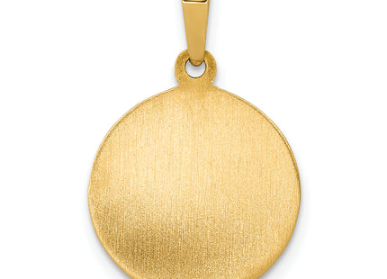 14k Polished/Satin First Holy Communion Medal Hollow Pendant