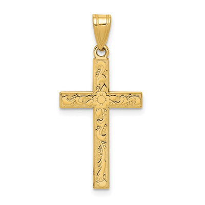 14K gold cross pendant