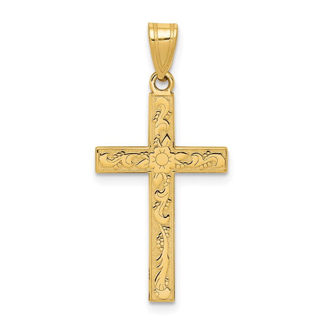 14K gold cross pendant