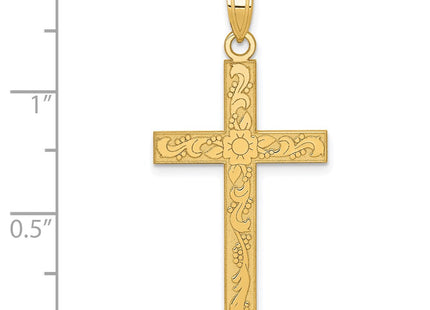 14K gold cross pendant, another view