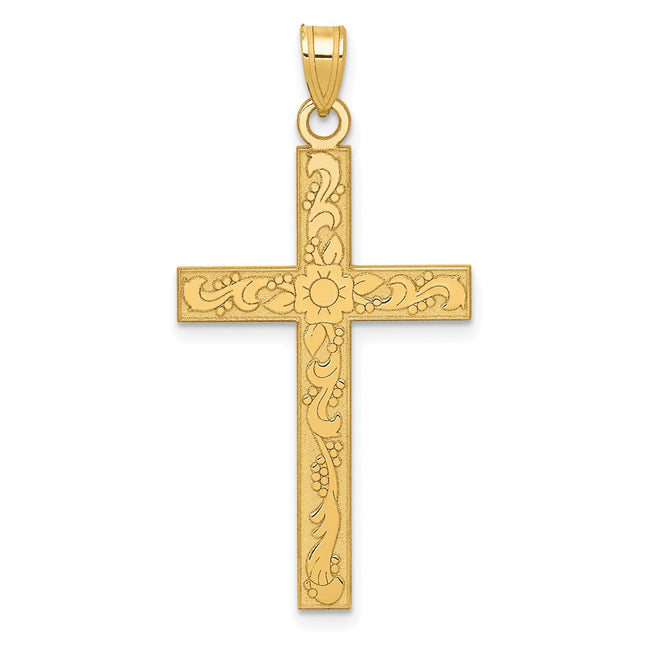 14K gold cross pendant