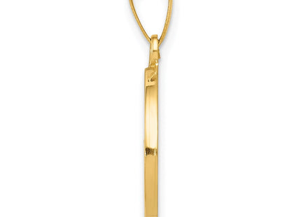 14k Polished and Satin Confirmation Medal Hollow Pendant (Style XR1392)