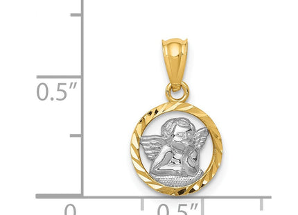14k Yellow & Rhodium Pendants Style XR1396 - Classique Jewelry Inc.