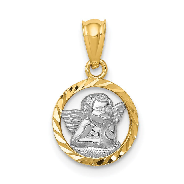 14k Yellow & Rhodium Pendants Style XR1396 - Classique Jewelry Inc.