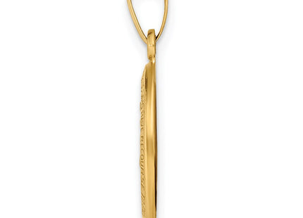 14k Polished and Satin Miraculous Medal Hollow Pendant (Style XR1401)