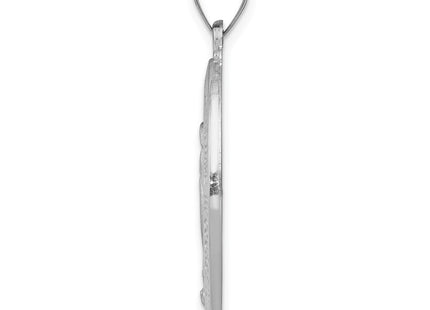 14K white gold miraculous medal pendant, alternate view