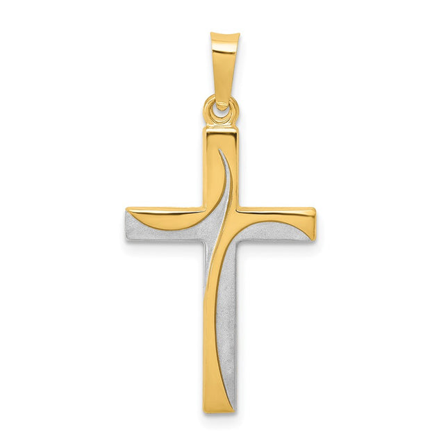 14k Yellow & Rhodium Pendants Style XR1416 - Classique Jewelry Inc.