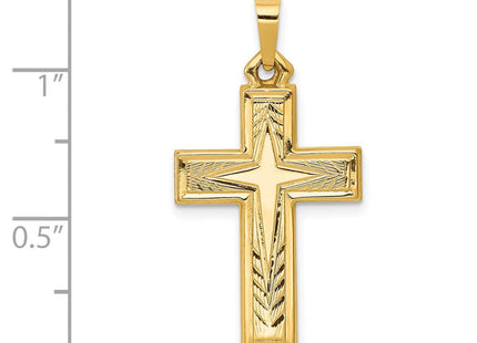 14k Brushed and Polished Latin Cross Pendant (Style XR1432)