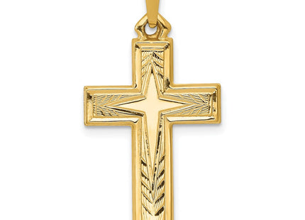 14k Brushed and Polished Latin Cross Pendant (Style XR1432)