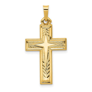 14k Brushed and Polished Latin Cross Pendant (Style XR1432)