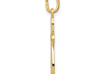 14K gold cross pendant, alternate view