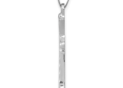 14K white gold fleur de lis pendant, alternate view