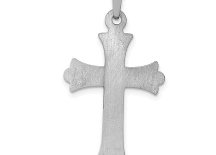 14K white gold fleur de lis pendant, further view