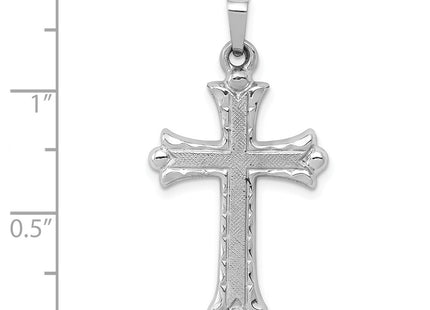 14K white gold fleur de lis pendant, another view