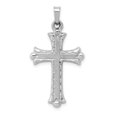 14K white gold fleur de lis pendant
