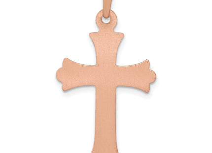 14k Two-tone Budded Cross Pendant, 32.5 x 18mm