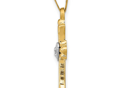 14k Yellow & Rhodium Pendants Style XR1464 - Classique Jewelry Inc.