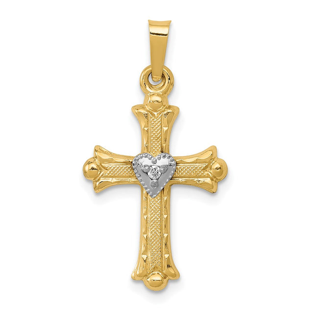 14k Yellow & Rhodium Pendants Style XR1464 - Classique Jewelry Inc.